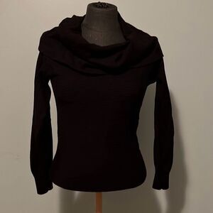 Primark Women's Black Ribbed Knit Cowl Neck Long Sleeve Pullover Sweater